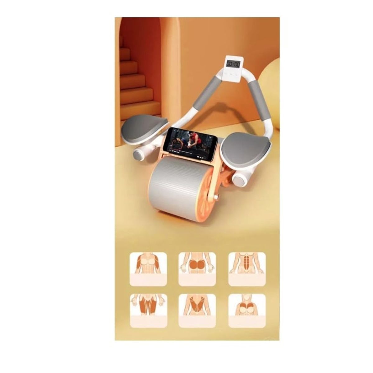GENERICO - Rodillo Abdominal Con Soporte Rueda Para Músculos Abdominal