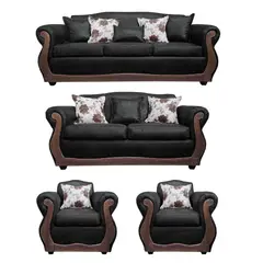 AMERICA DECORA - Living 4-3-1-1 Grand Santi Envejecido Negro X