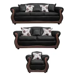 AMERICA DECORA - Living 4-3-1 Grand Santi Envejecido Negro X