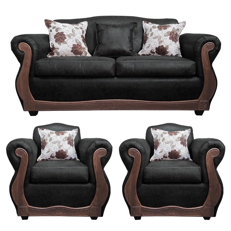 AMERICA DECORA - Living 3-1-1 Grand Santi Envejecido Negro X