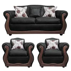 AMERICA DECORA - Living 3-1-1 Grand Santi Envejecido Negro X