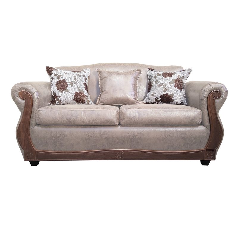 AMERICA DECORA - Sofá Para 3 Personas Grand Santi Envejecido Beige X