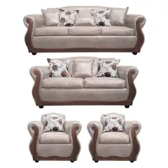 AMERICA DECORA - Living 4-3-1-1 Grand Santi Envejecido Beige X
