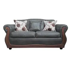 AMERICA DECORA - Sofá Para 3 Personas Grand Santi Envejecido Gris Oscuro X
