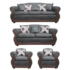 AMERICA DECORA - Living 4-3-1-1 Grand Santi Envejecido Gris Oscuro X