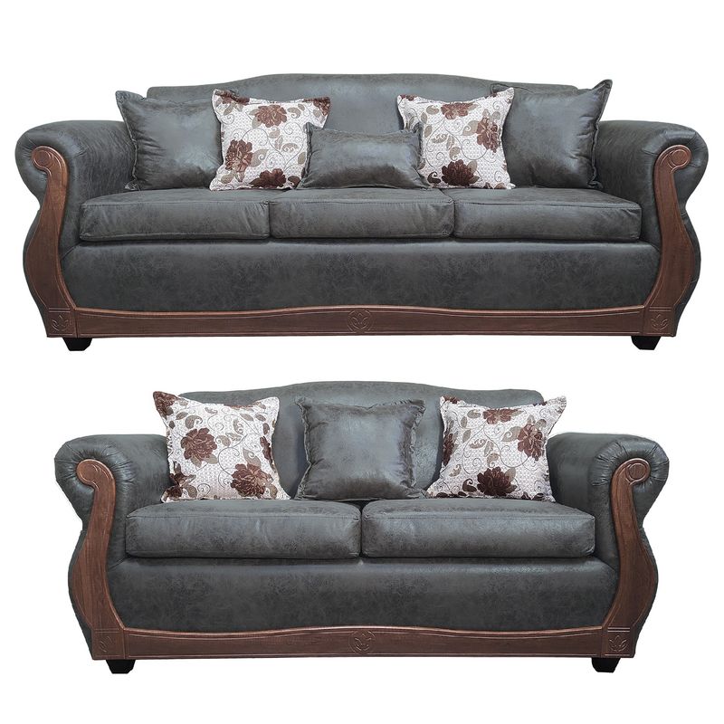 AMERICA DECORA - Living 4-3 Grand Santi Envejecido Gris Oscuro X