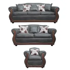 AMERICA DECORA - Living 4-3-1 Grand Santi Envejecido Gris Oscuro X