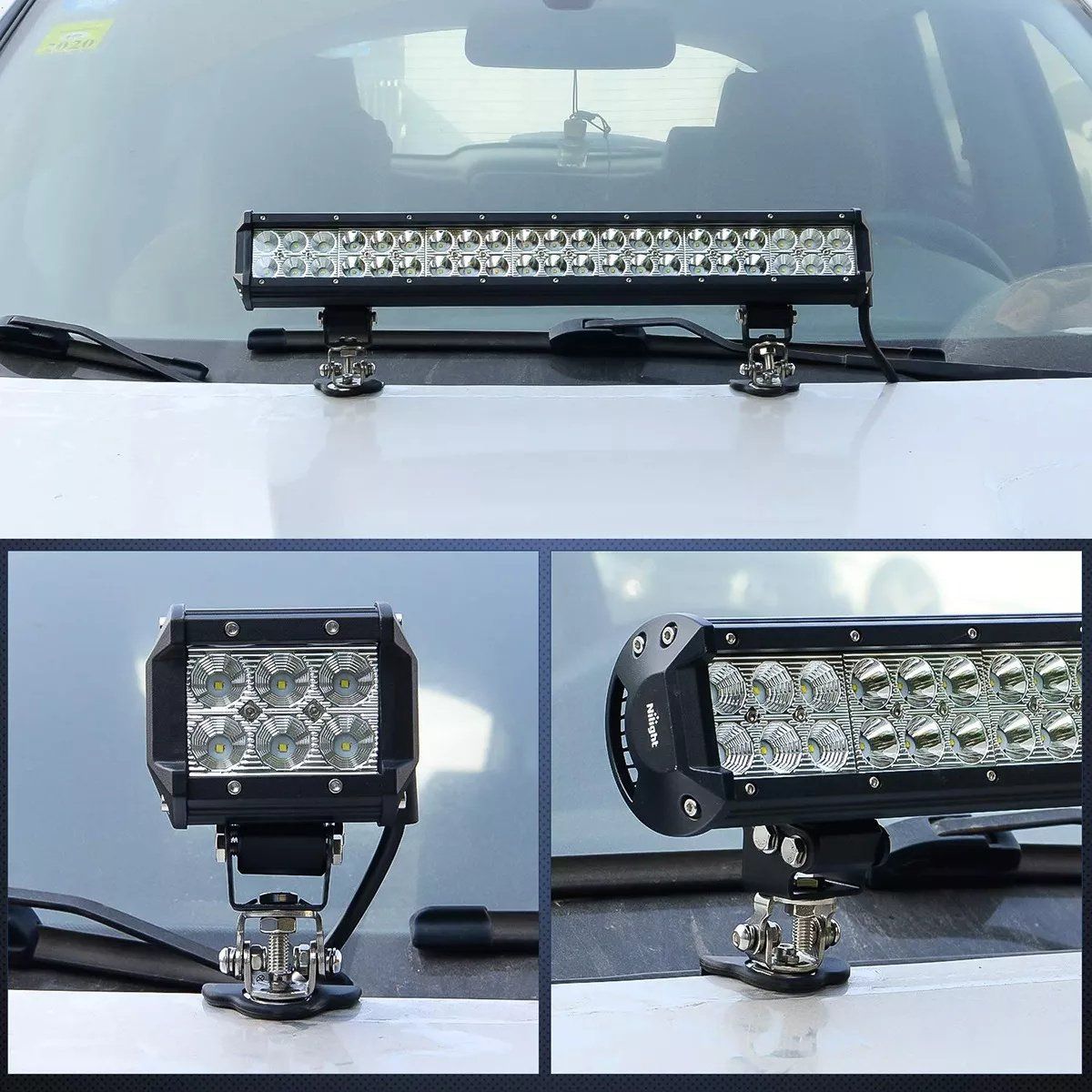 KUANGYE - Bases Faro Led Cofre Soporte Neblineros Barras Universal X2