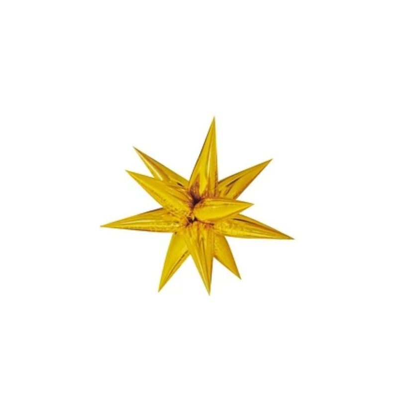 GENERICO - Globo Metálico De Estrella Explosión Dorada 65cm