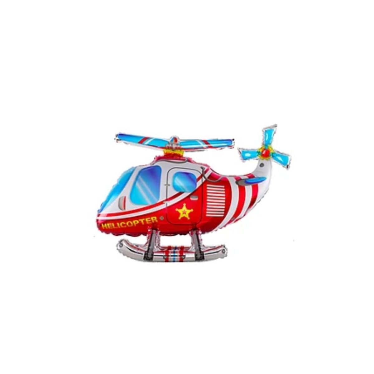 GENERICO - Globo Metalico Helicoptero Rojo 30x51x82cm