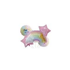 GENERICO - Set De Globos Unicornio y Arcoiris 5pcs