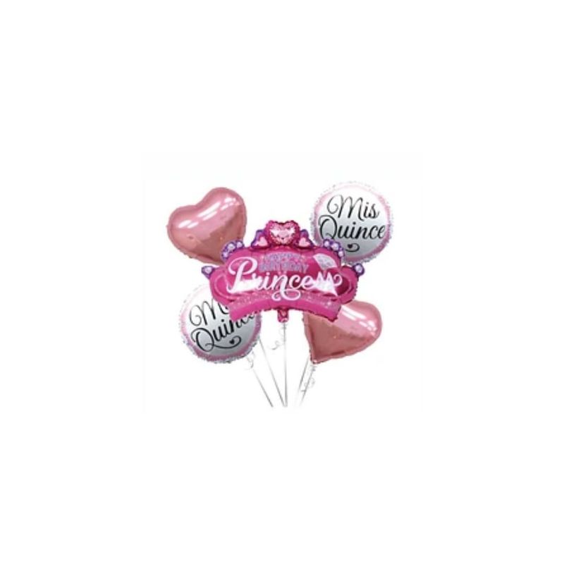 GENERICO - Set De Globos De Corona Mis Quince 5pcs