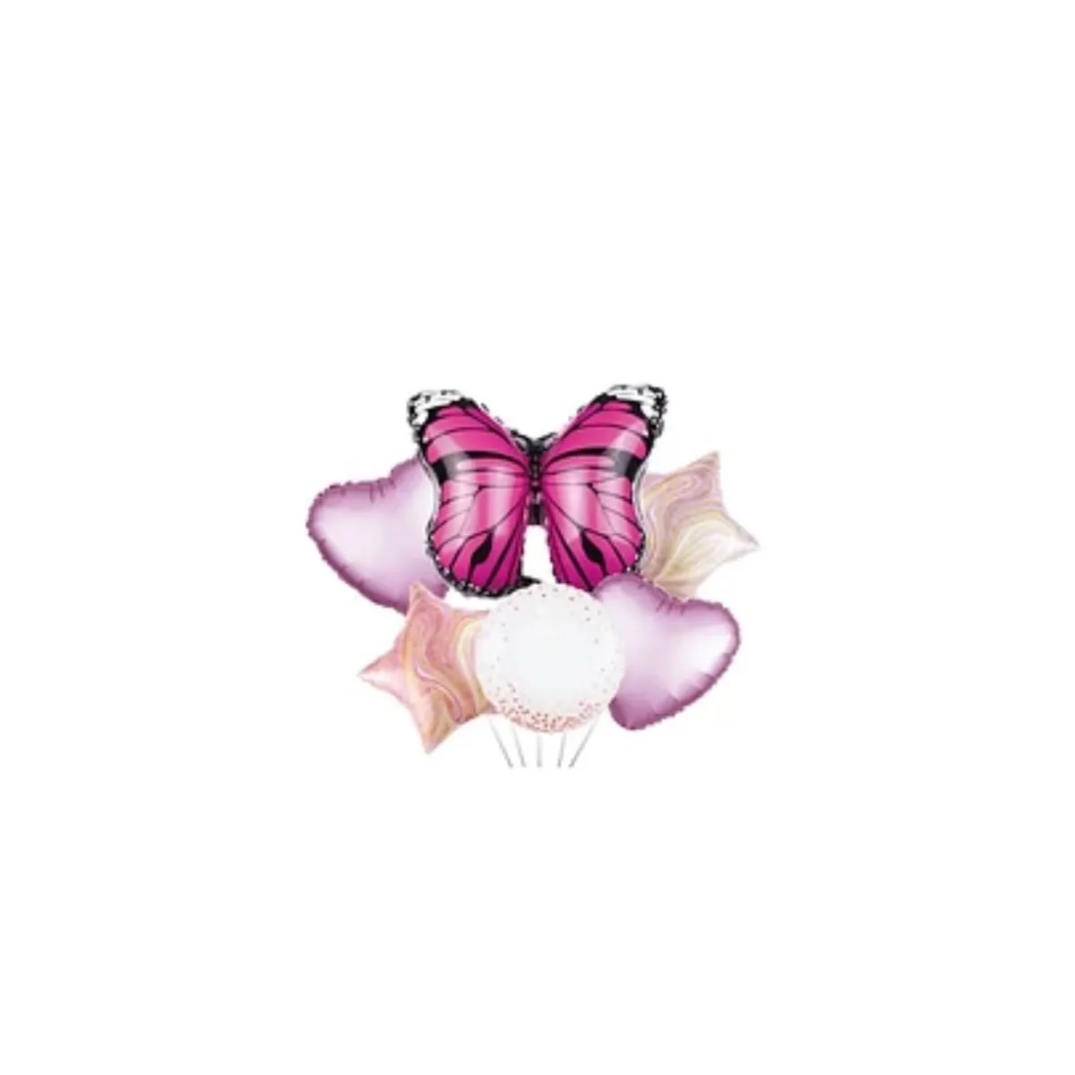 GENERICO - Set De Globos Metalicos De Mariposa 5pcs