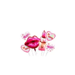 GENERICO - Set De Globos Metalicos Labios y Labial 6pcs