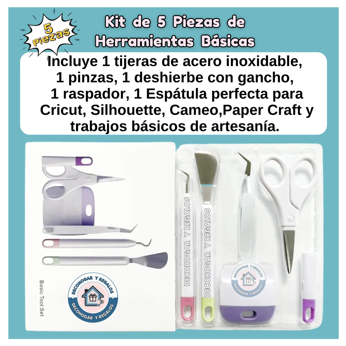 GENERICO - Kit de 5 piezas herramientas básicas para manualidades