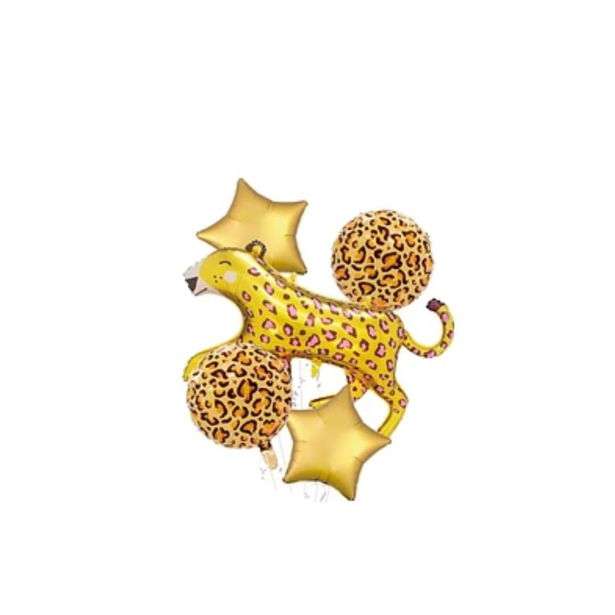 GENERICO - Set De Globos Metalizado Leopardo Dorado 5pcs