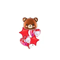 GENERICO - Set Globos Metalizados De Oso 5pcs