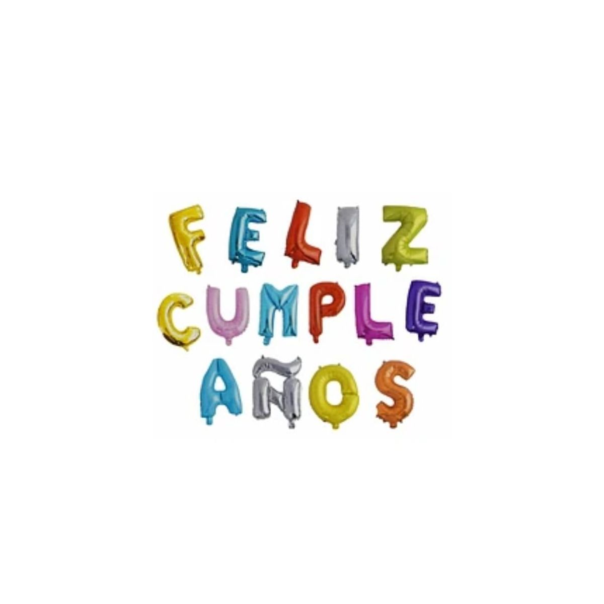 GENERICO - Globo Letras Feliz Cumpleaños Colores 16 pulgadas