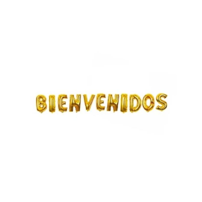 GENERICO - Globo Bienvenidos Dorado 11pcs 16 pulgadas