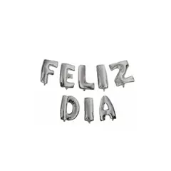 GENERICO - Globo Feliz Dia Plateado 16 Pulgadas