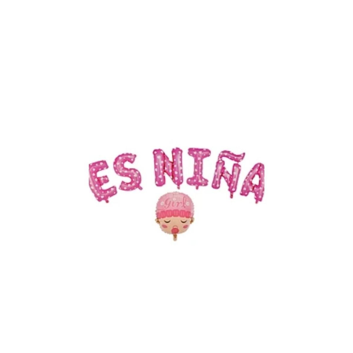GENERICO - Set De Globos Es Niñacara Baby 7pcs