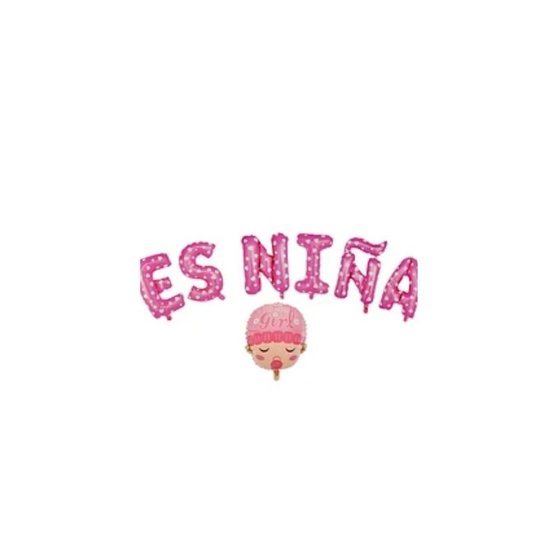 GENERICO - Set De Globos Es Niñacara Baby 7pcs