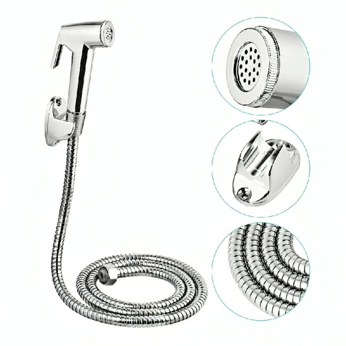 OEM - Ducha Bidet Arabe Soporte + Manguera Flexible Wc Baño