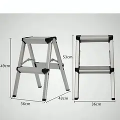 OEM - Escalera Taburete Plegable 2 Peldaños Aluminio