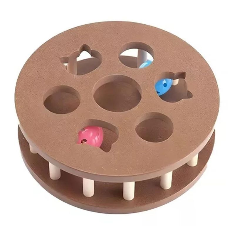 GENERICO - Juguete Interactivo Para Gatos Rueda De Madera Mascotas