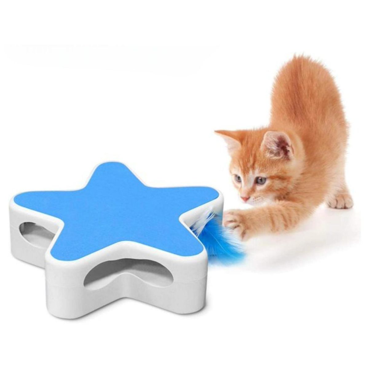 GENERICO - Juguete Interactivo Para Gatos Pluma Giratoria Mascotas