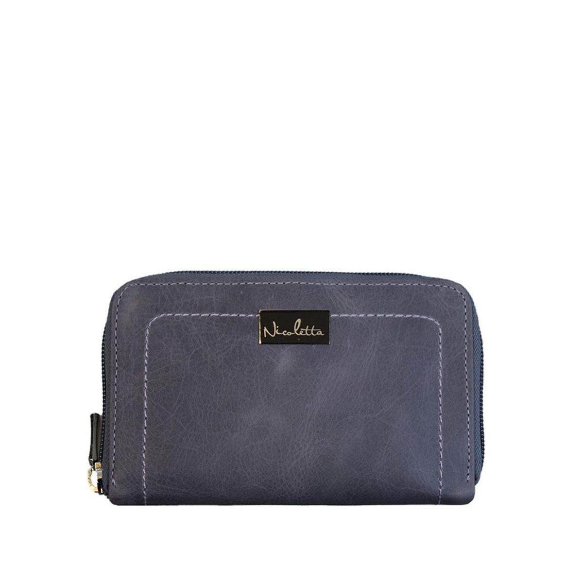 NICOLETTA - Billetera Mujer Nicoletta  azul 100% cuero genuino