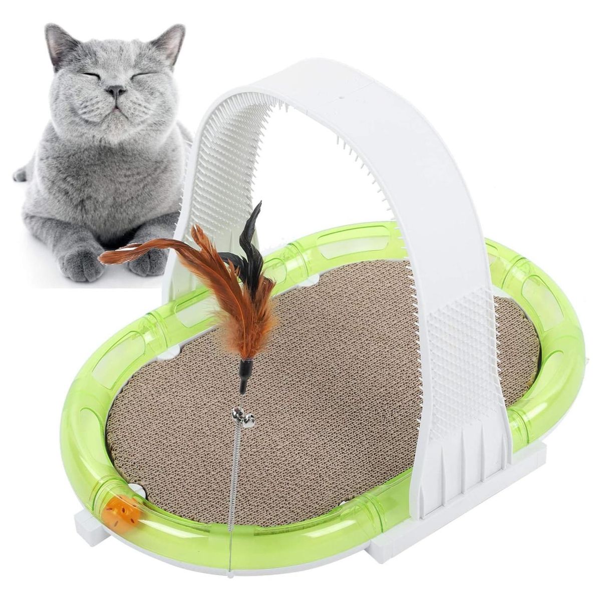 GENERICO - Juguete Rascador Multifuncional 4 En 1 Para Gatos Mascotas