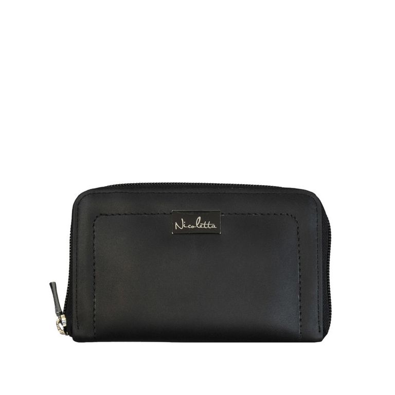 Billetera de Mujer negro 100% cuero genuino Negro TALLA UNICA