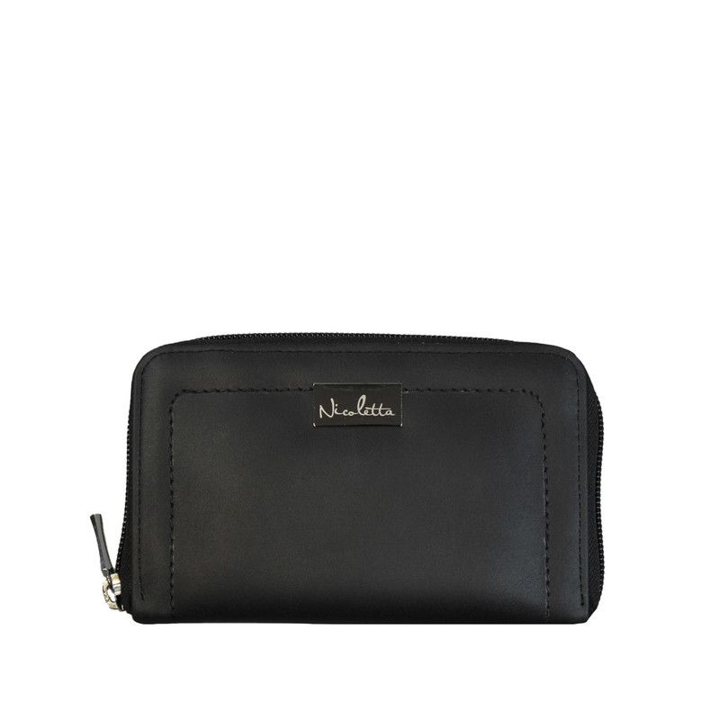 NICOLETTA - Billetera de Mujer Nicoletta negro 100% cuero genuino