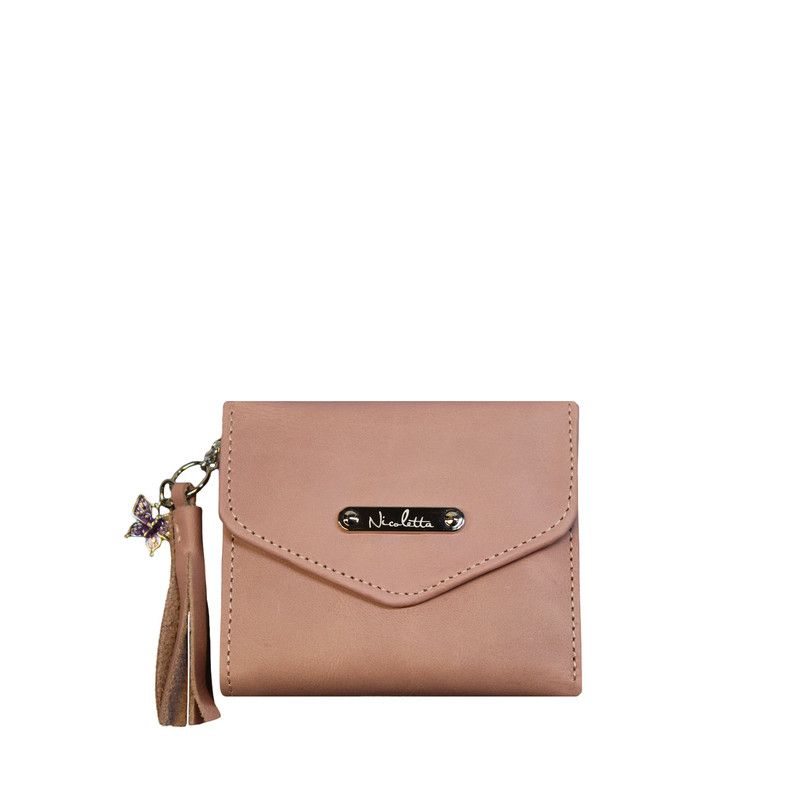 NICOLETTA - Billetera de Mujer Nicoletta nude 100% cuero genuino