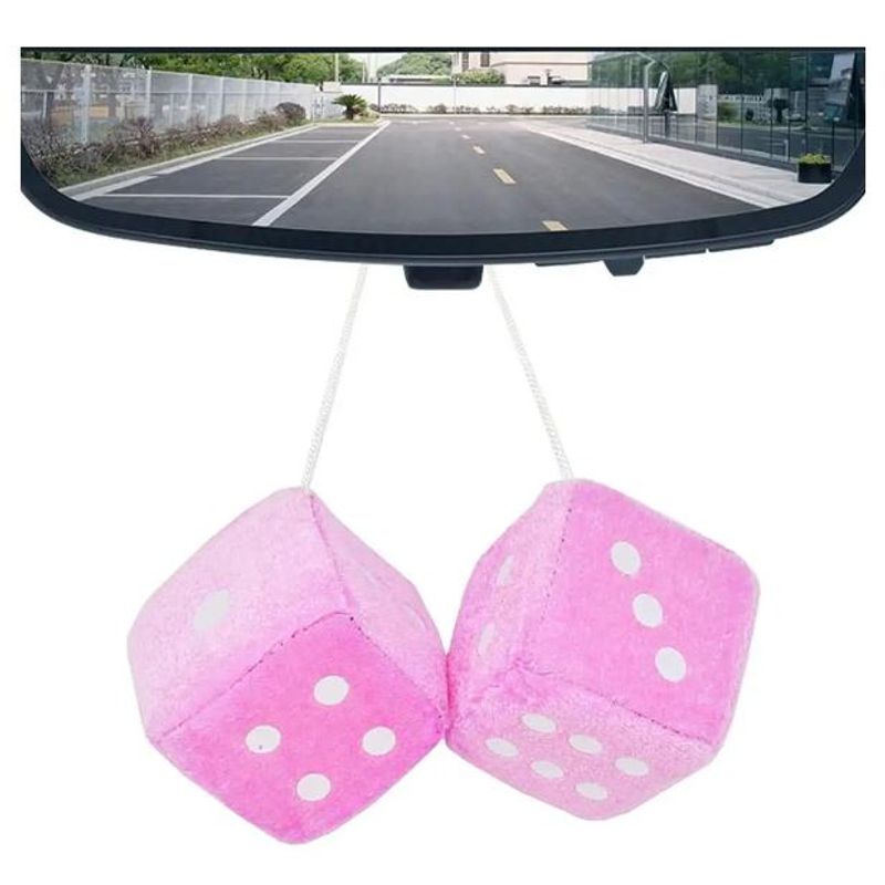 GENERICO - PAR DE DADOS RETROVISOR Rosado