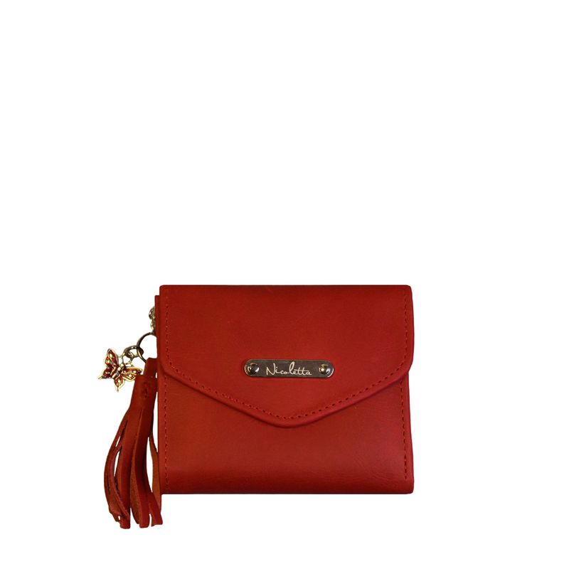 NICOLETTA - Billetera de Mujer Nicoletta rojo 100% cuero genuino