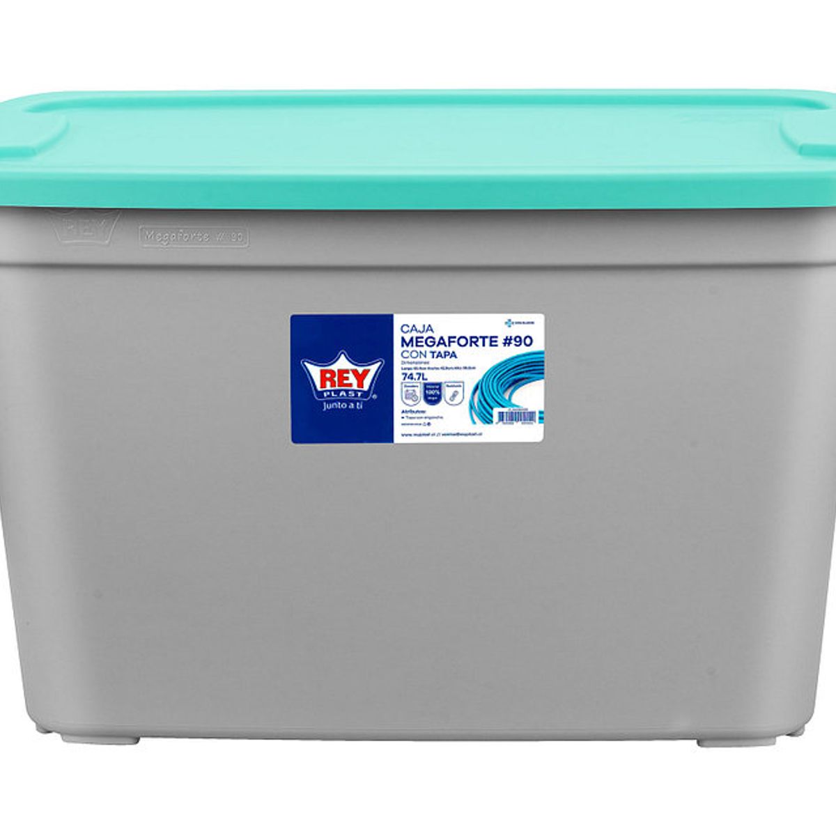 REYPLAST - Caja Organizadora Almacenamiento Megaforte 75 Litros