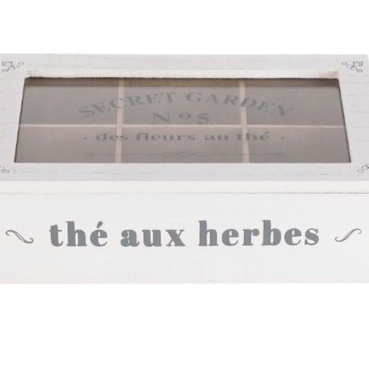 GENERICO - Caja De Té Mediana De Madera 6 Espacios The Herbes