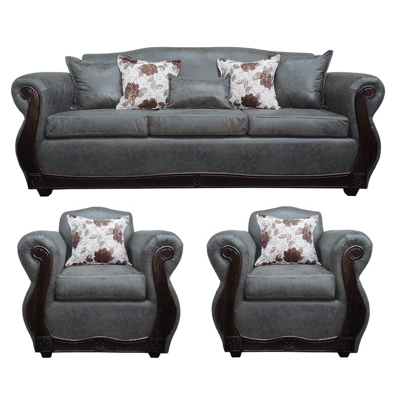AMERICA DECORA - Living 4-1-1 Grand Santi Envejecido Gris Oscuro