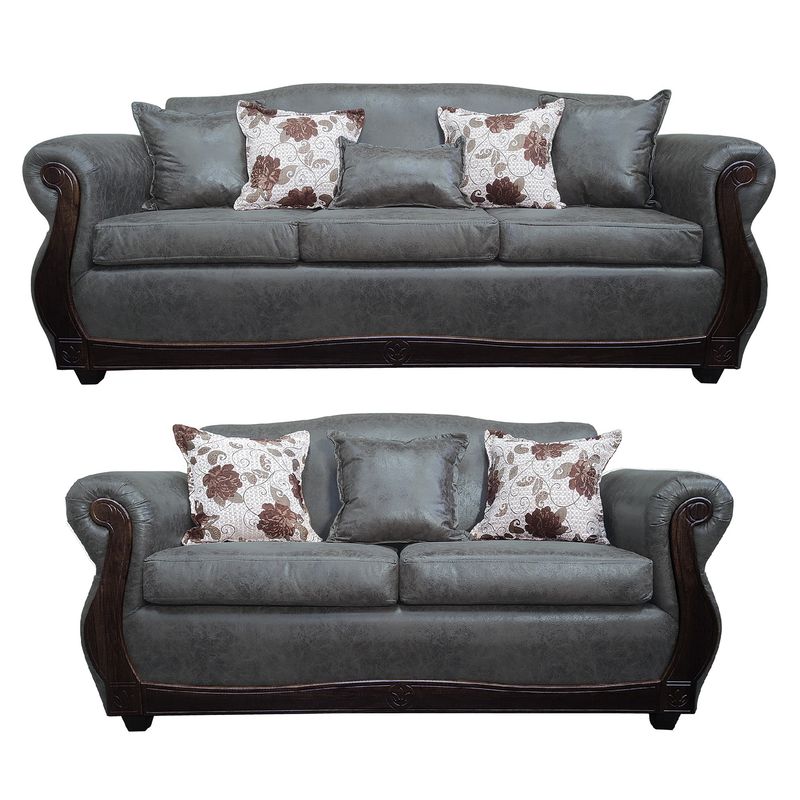 AMERICA DECORA - Living 4-3 Grand Santi Envejecido Gris Oscuro