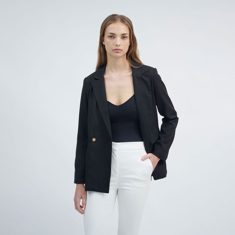 GUINDA - Blazer Oversize con Botonadura Dorada Tailor Guinda.