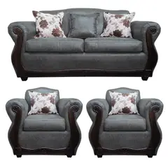 AMERICA DECORA - Living 3-1-1 Grand Santi Envejecido Gris Oscuro