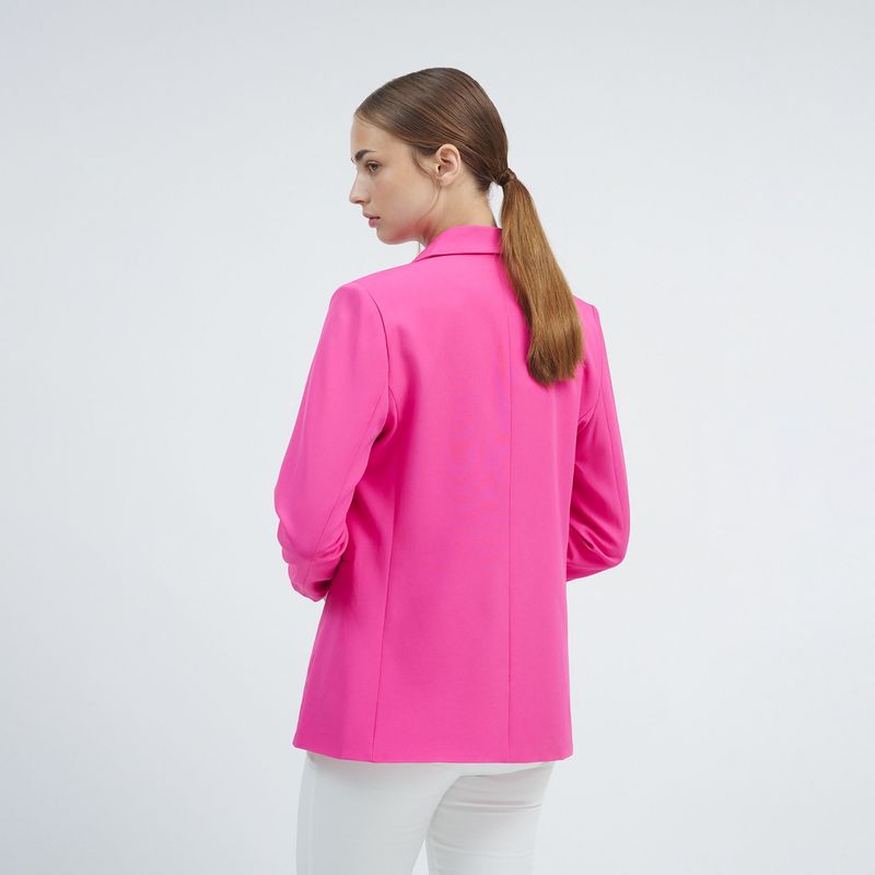 GUINDA - Blazer Corte Ajustado con doble Botonadura Hole - GUINDA.