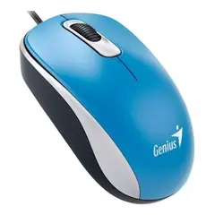 GENIUS - Mouse alámbrico DX-110 Óptico USB Azul, 3 botones, Ambidiestro.