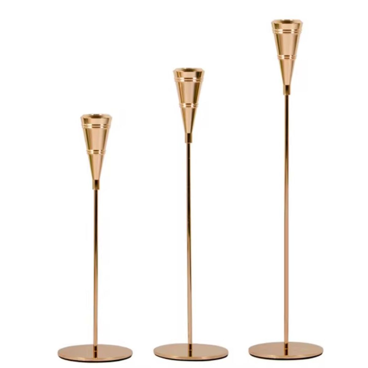 GENERICO - Pack 3 Porta Vela Candelabro Set 3 Candelabros