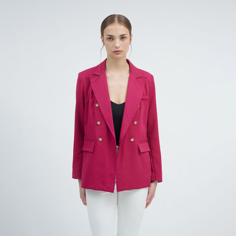 GUINDA - Blazer con Botones decorativos Kanek - GUINDA