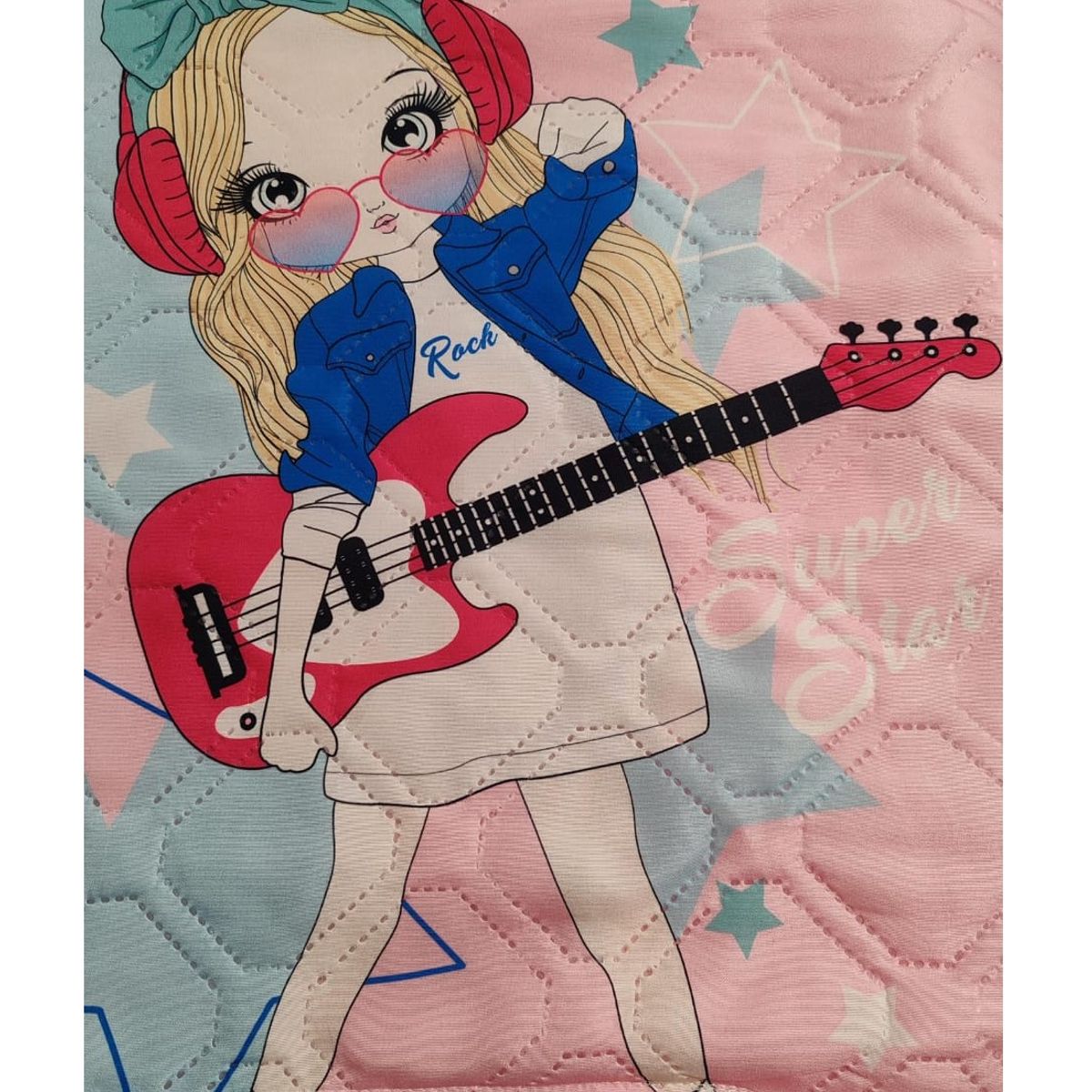 COMPRAPO - Cubrecama Quilt Infantil Juvenil Liviano 1.5 Pza Girls And Rock CS