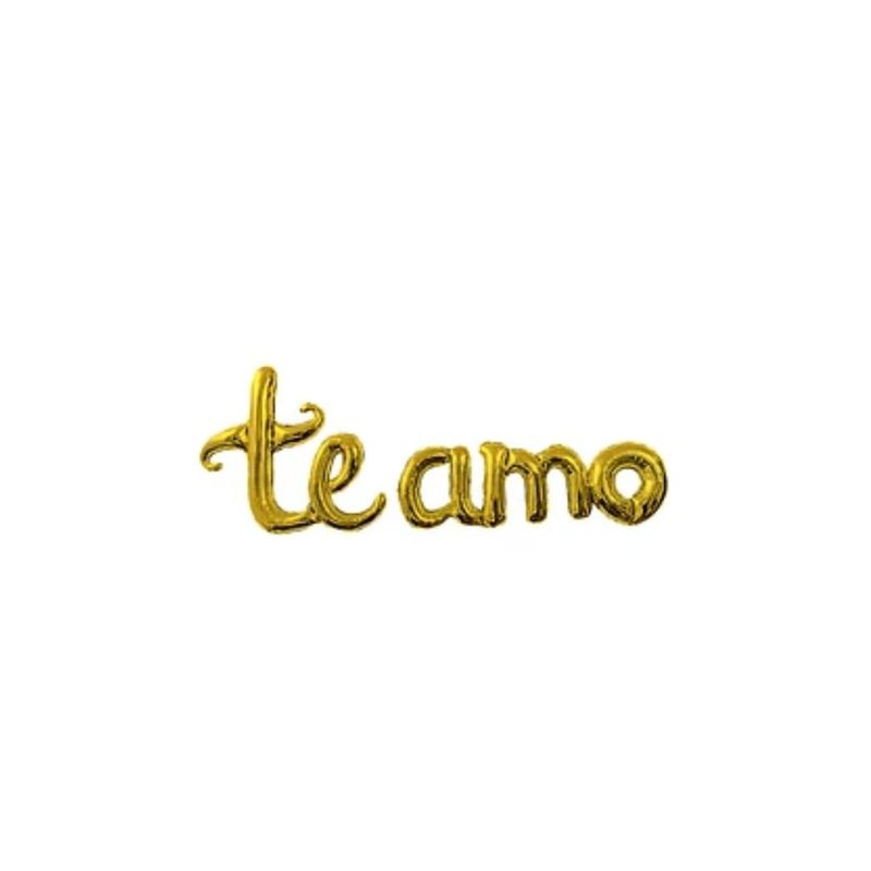 GENERICO - Globo Metálico Te Amo Dorado