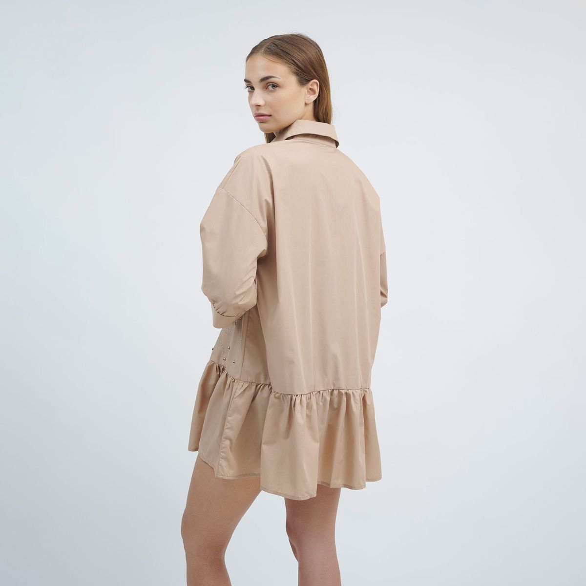 GUINDA - Vestido de Silueta Globo con Manga 34 Mystic - GUINDA